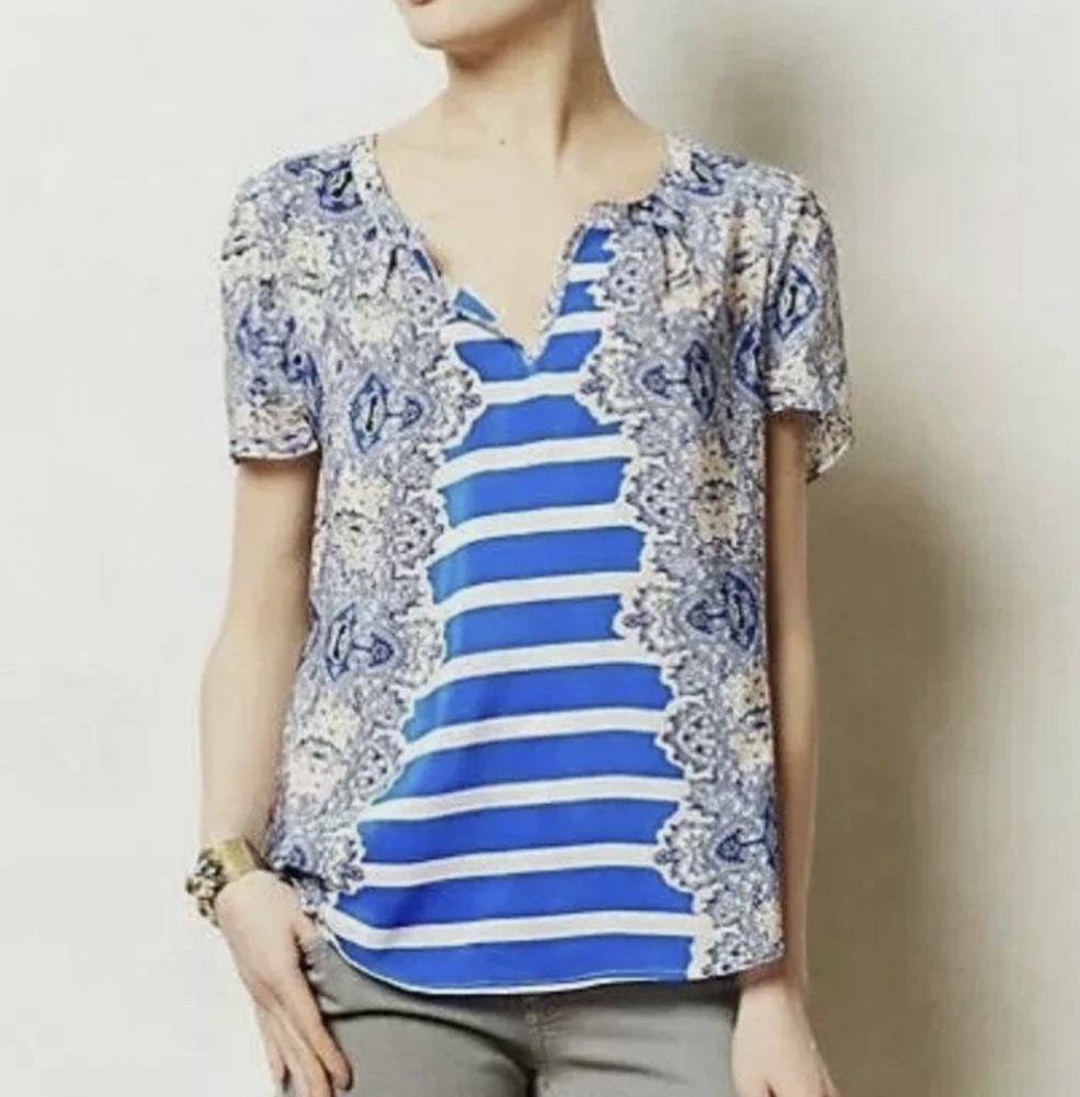 Anthropologie Maeve Archivist Silk Top